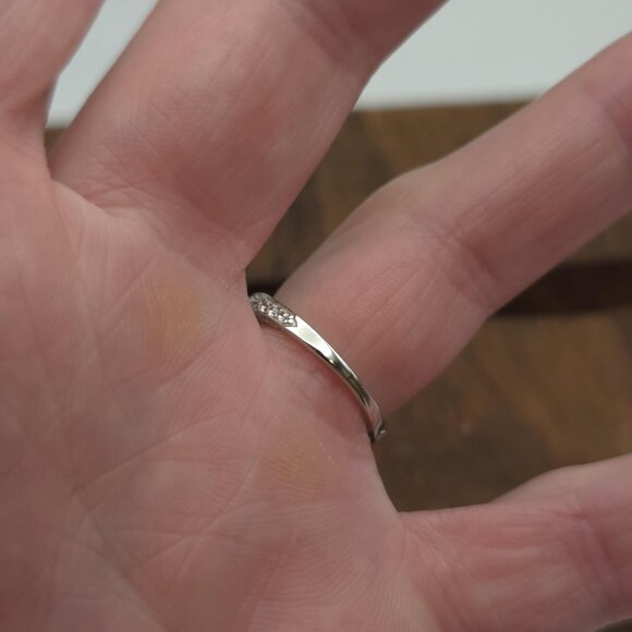 Size 6.25 Sterling Silver Square Opal With Cubic Zirconia Accents Ring A1508 - Picture 5 of 9